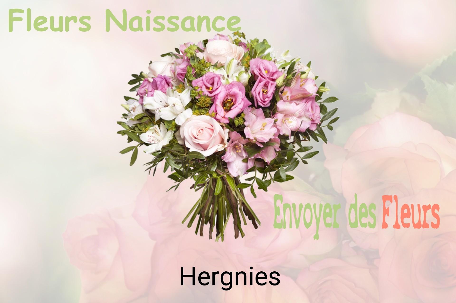 Bouquet de fleurs de naissance livré à Hergnies