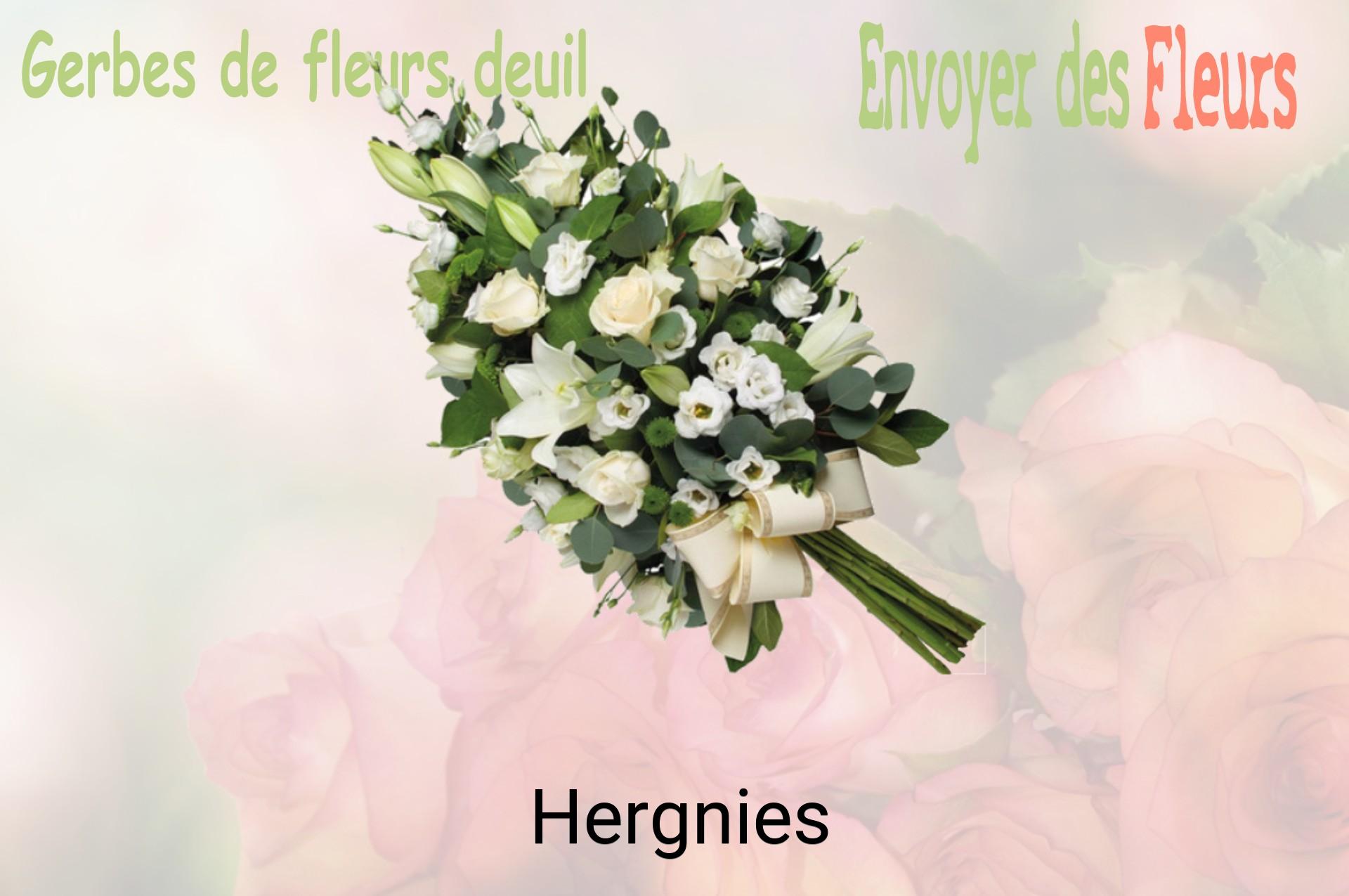 Gerbe de fleurs de deuil livrée à Hergnies